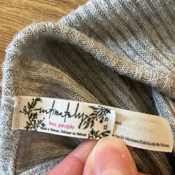 Intimately Free People Ribbed Knit Jumpsuit Overalls Size XS Gray Soft Slouchy - Picture 3 of 9